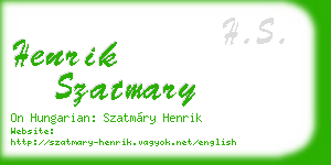 henrik szatmary business card