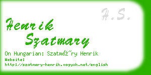 henrik szatmary business card